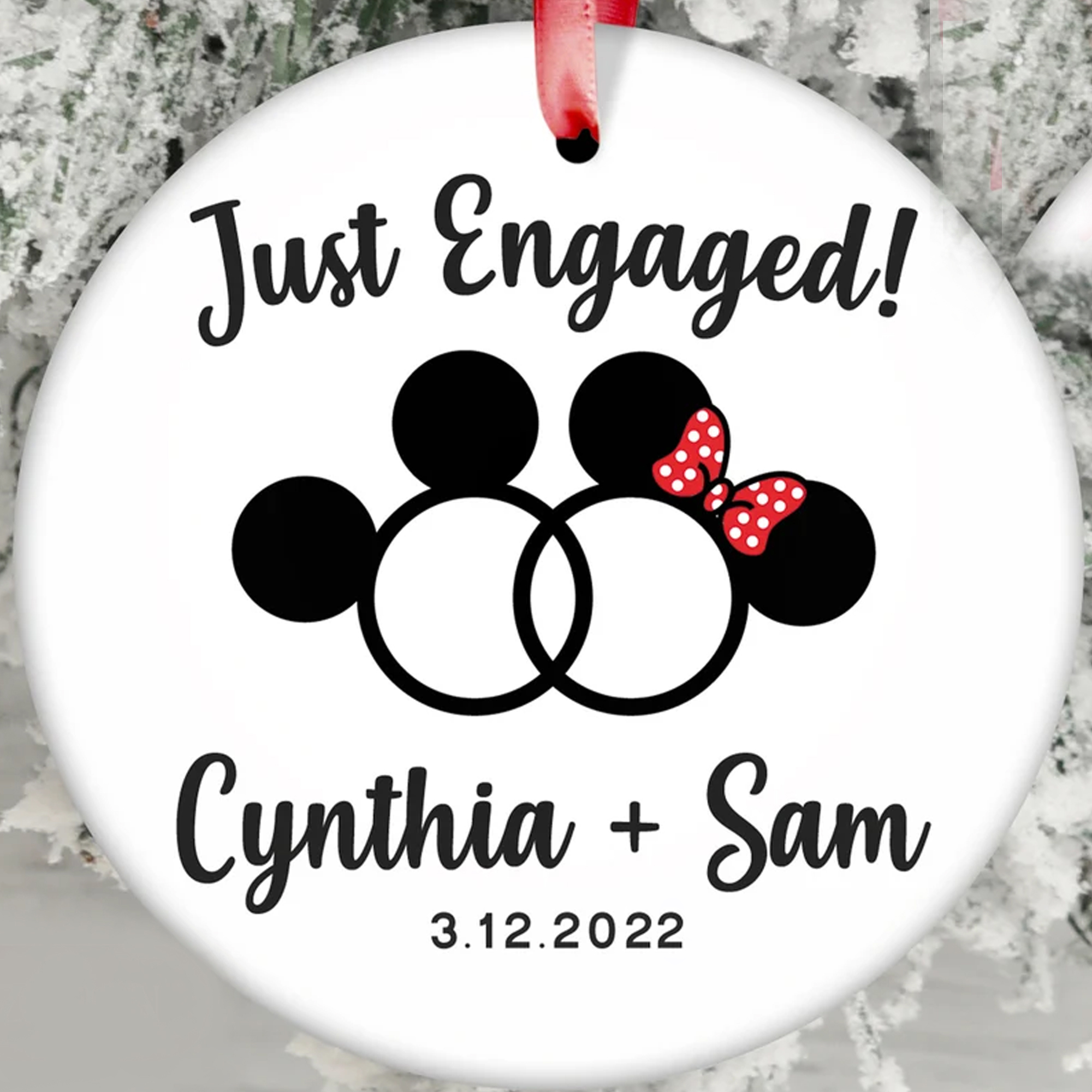 Personalized Christmas Ornaments For Newly Engaged Couple 2022 Ornaments Disney Christmas Ornaments Home Gifts Gifts For Him